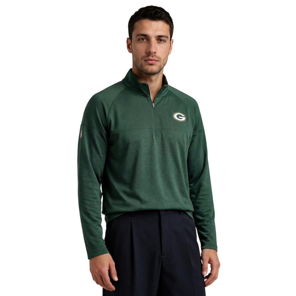 Under Armour Pullover Top Shirt Green Bay Packers Men's Size XXL NFL Quarter Zip